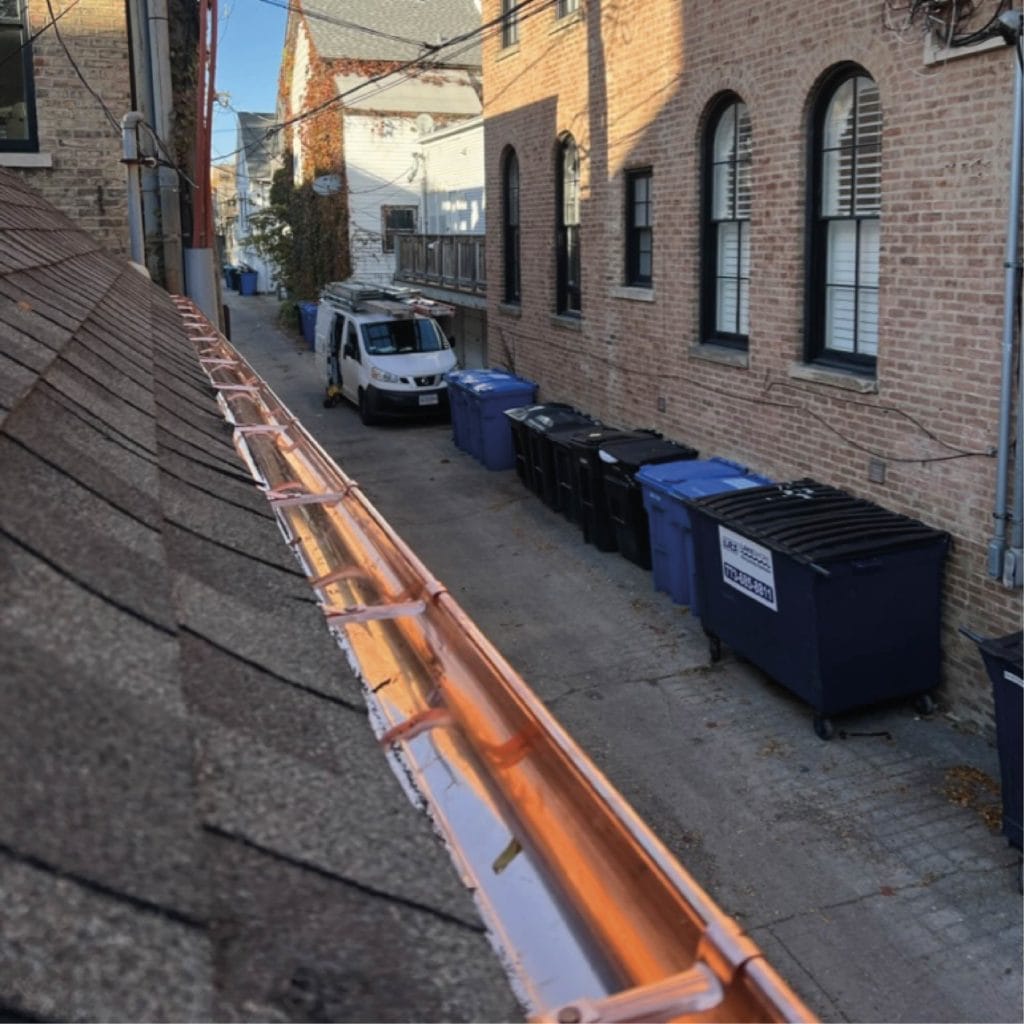 half-round copper gutter service Chicago