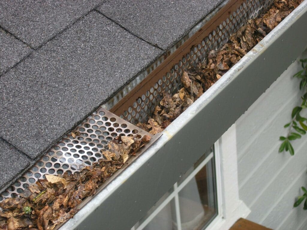 Gutter Cleaning; Accumulated Dirt and Roofing Granules